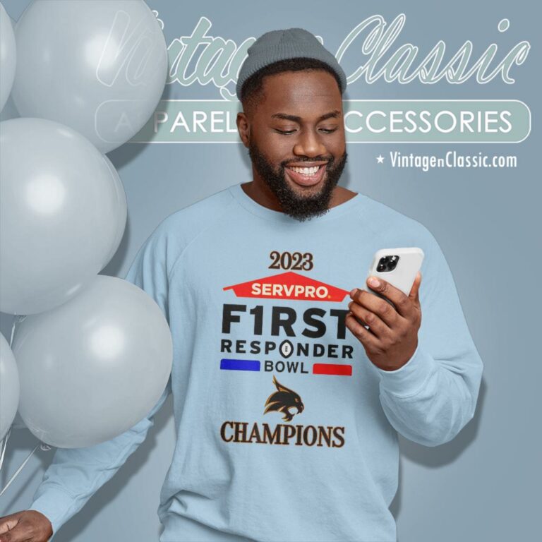Texas State Bobcats 2023 Servpro First Responder Bowl Champions Sweatshirt Texas State Bobcats 2023 Servpro First Responder Bowl Champions Sweatshirt