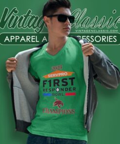 Texas State Bobcats 2023 Servpro First Responder Bowl Champions V Neck TShirt