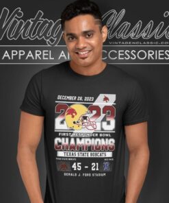 Texas State Bobcats First Responder Bowl Champions 2023 45 21 Rice Owls T Shirt