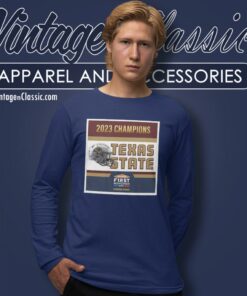 Texas State Bobcats Football 2023 First Responder Bowl Champions Long Sleeve Tee