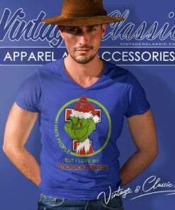 Texas Tech Red Raiders Ncaa Christmas Grinch Shirt I Hate People But I Love My Texas Tech V Neck TShirt