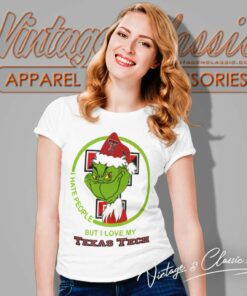 Texas Tech Red Raiders Ncaa Christmas Grinch Shirt I Hate People But I Love My Texas Tech Women TShirt