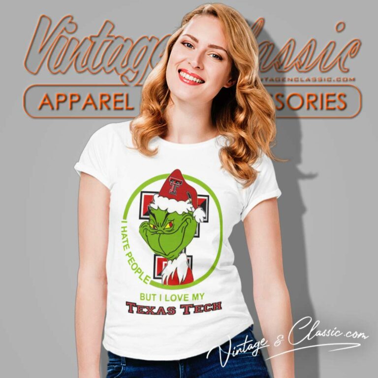 Texas Tech Red Raiders Ncaa Christmas Grinch Shirt I Hate People But I Love My Texas Tech Women TShirt Texas Tech Red Raiders Ncaa Christmas Grinch Shirt I Hate People But I Love My Texas Tech Women TShirt