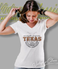 Texas Volleyball Championship Womens Logo V Neck TShirt