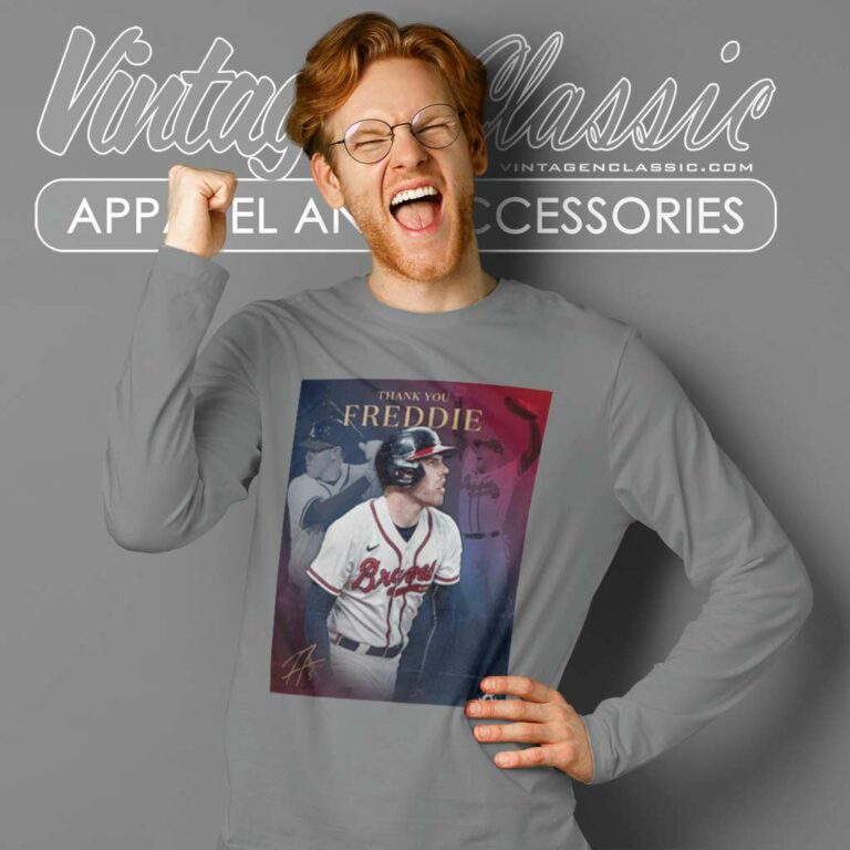 Thank You Freddie Freeman Atlanta Braves Signature Long Sleeve Tee Thank You Freddie Freeman Atlanta Braves Signature Long Sleeve Tee
