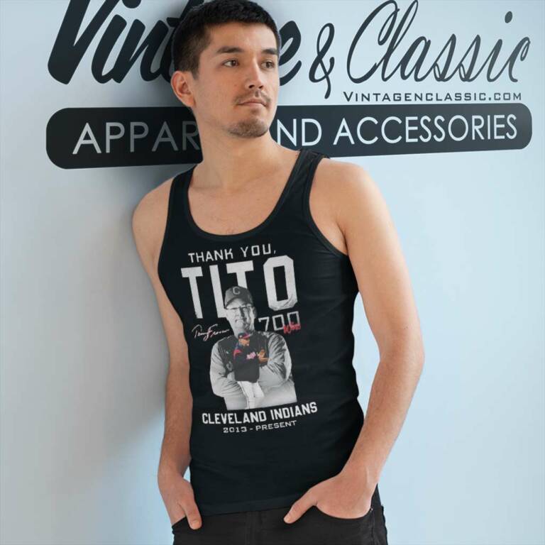 Thank You Tito Cleveland Indians 2013 Present Signature Tank Top Racerback Thank You Tito Cleveland Indians 2013 Present Signature Tank Top Racerback