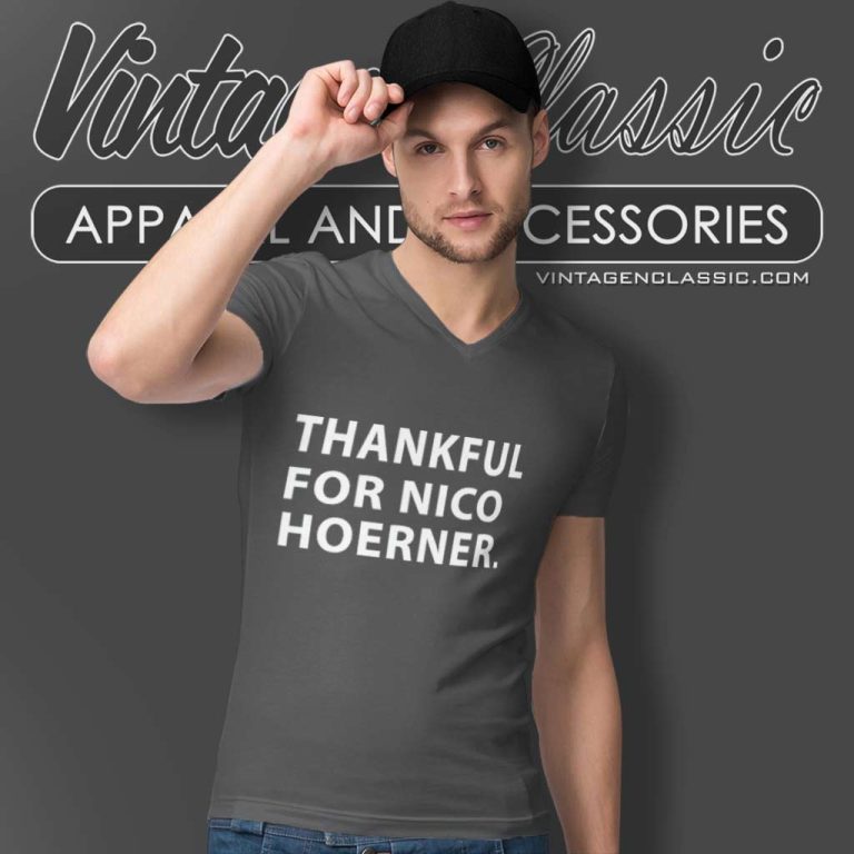 Thankful For Nico Hoerner V Neck TShirt Thankful For Nico Hoerner V Neck TShirt