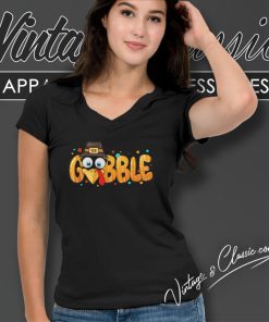 Thanksgiving Gobble V Neck TShirt