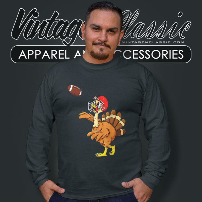 Thanksgiving Shirt Turkey Quarterback Football Long Sleeve Tee Thanksgiving Shirt Turkey Quarterback Football Long Sleeve Tee