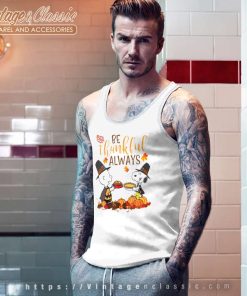 Thanksgiving Snoopy Charlie Shirt Happy Thanksgiving Tank Top Racerback