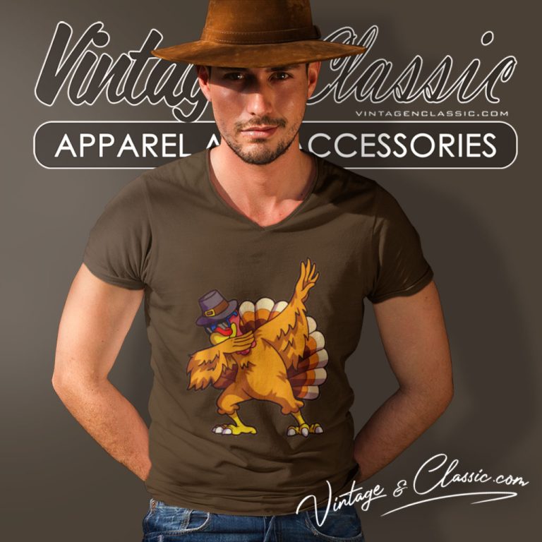 Thanksgiving Turkey Dabbing V Neck TShirt Thanksgiving Turkey Dabbing V Neck TShirt