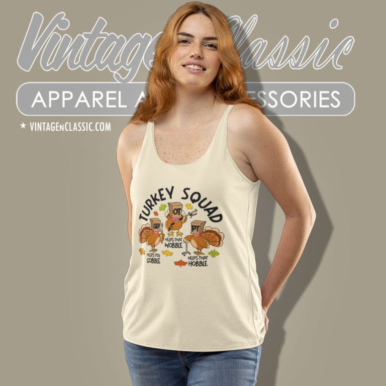 Thanksgiving Turkey Squad Tank Top Racerback Thanksgiving Turkey Squad Tank Top Racerback