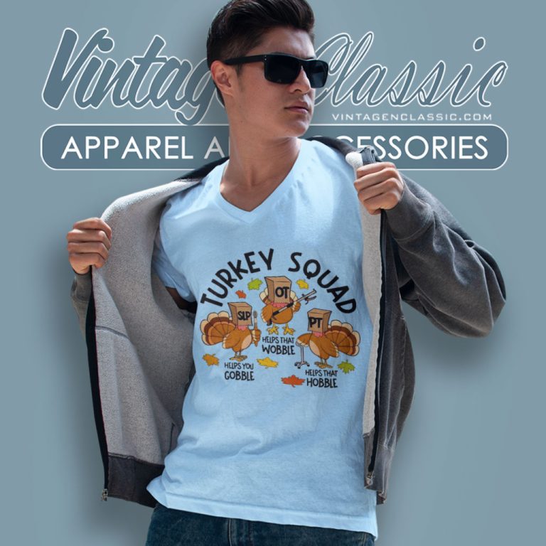 Thanksgiving Turkey Squad V Neck TShirt Thanksgiving Turkey Squad V Neck TShirt
