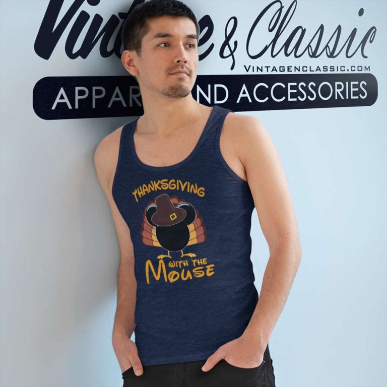Thanksgiving With The Mouse Tank Top Racerback Thanksgiving With The Mouse Tank Top Racerback