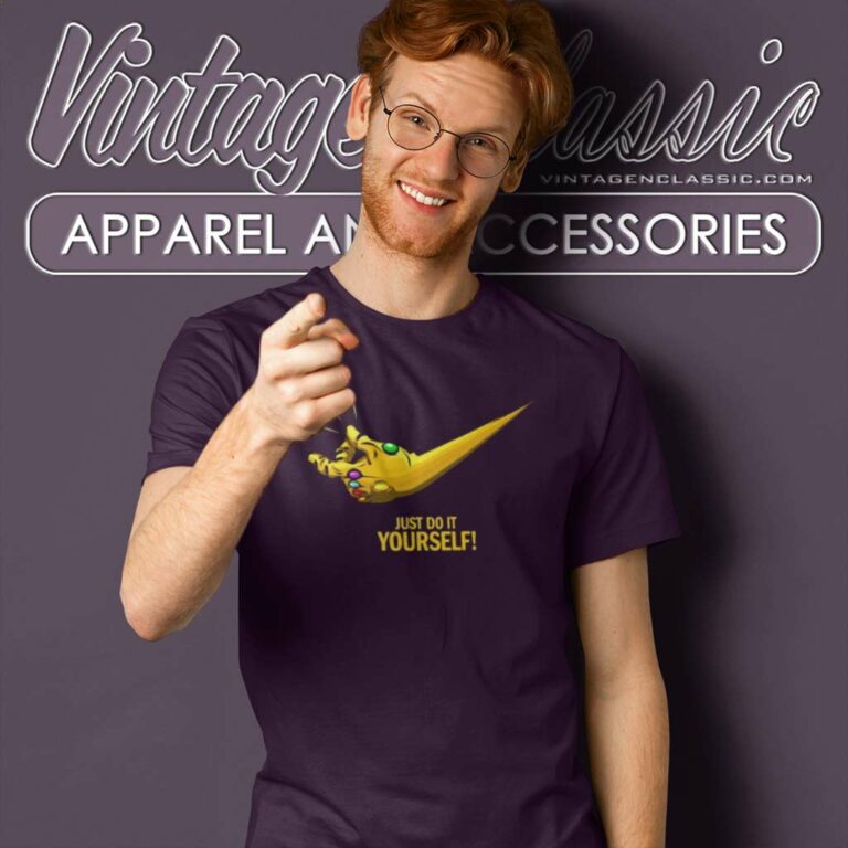 Thanos Snap Glove Avengers Nike Logo T Shirt Thanos Snap Glove Avengers Nike Logo T Shirt
