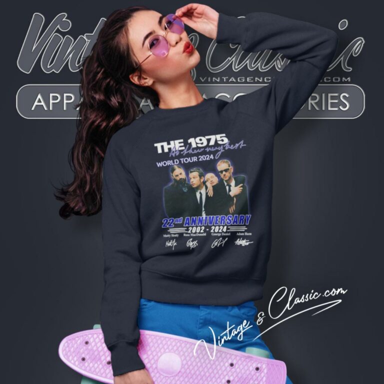 The 1975 Shirt World Tour 2024 22nd Anniversary 2002 2024 Signed Sweatshirt The 1975 Shirt World Tour 2024 22nd Anniversary 2002 2024 Signed Sweatshirt