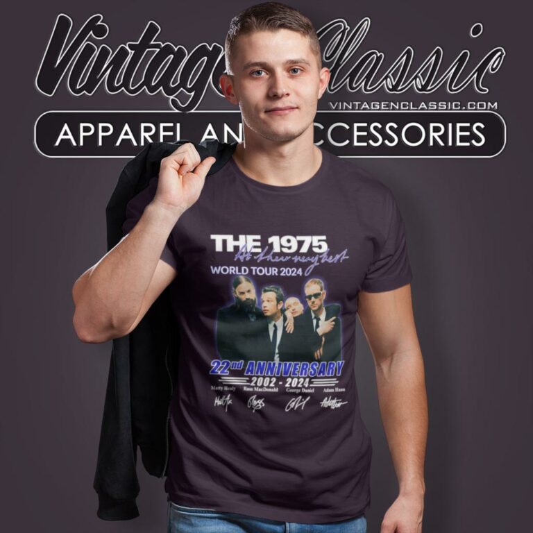 The 1975 Shirt World Tour 2024 22nd Anniversary 2002 2024 Signed T Shirt The 1975 Shirt World Tour 2024 22nd Anniversary 2002 2024 Signed T Shirt