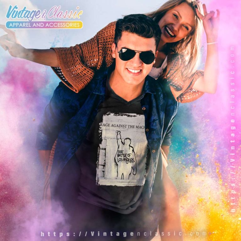 The Battle Of Los Angeles Ratm V Neck TShirt The Battle Of Los Angeles Ratm V Neck TShirt