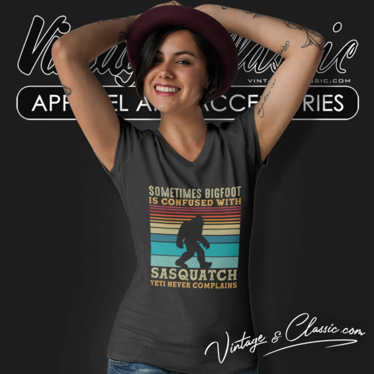 The Bigfoot Sasquatch Dad Joke V Neck TShirt The Bigfoot Sasquatch Dad Joke V Neck TShirt