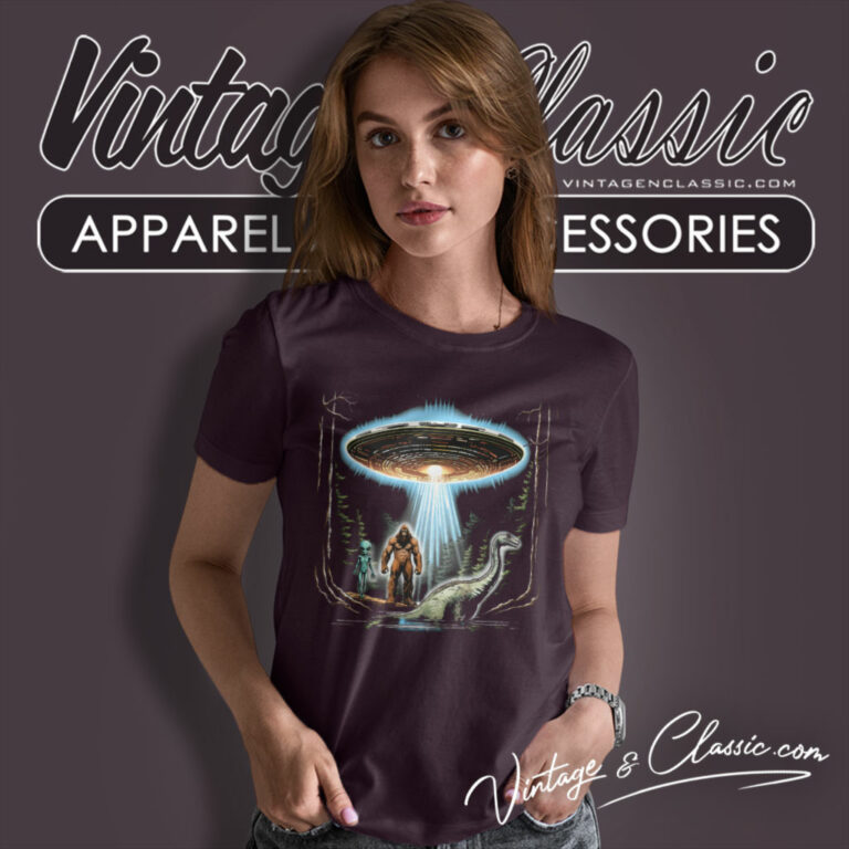 The Bigfoot Shirt Loch Ness And Alien Beamed Women T Shirt The Bigfoot Shirt Loch Ness And Alien Beamed Women T Shirt