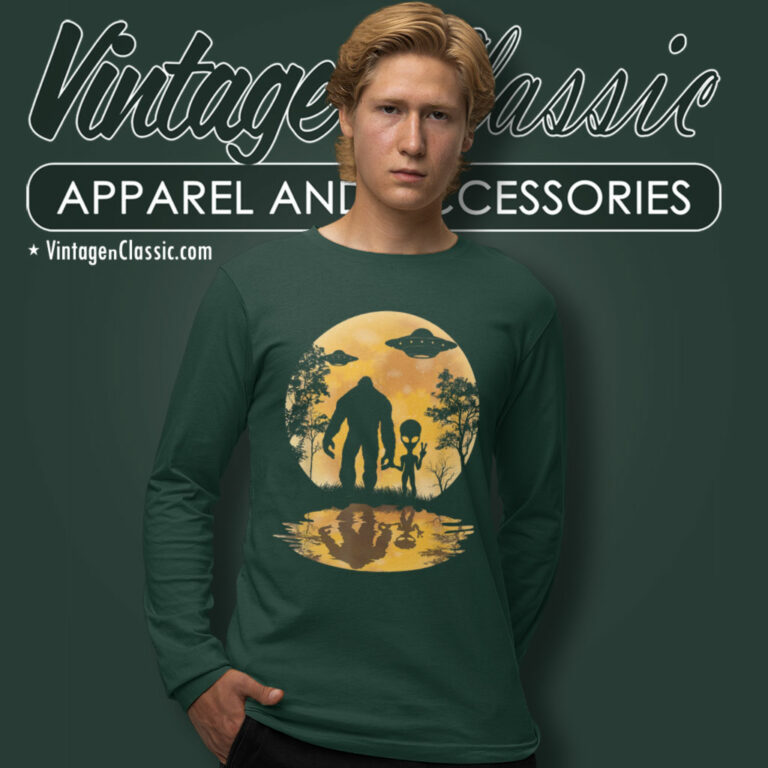 The Bigfoot Shirt Moon Sasquatch Ufo Long Sleeve Tee The Bigfoot Shirt Moon Sasquatch Ufo Long Sleeve Tee