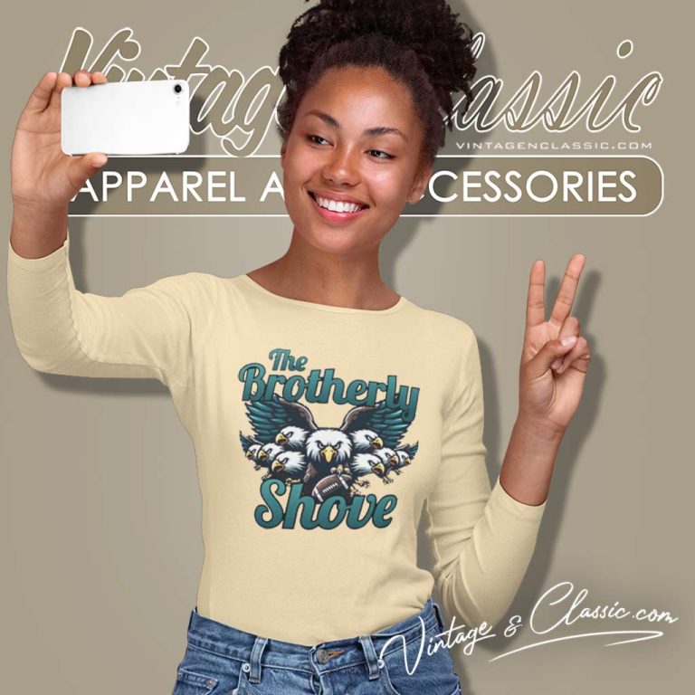 The Brotherly Shove Philadelphia Football Long Sleeve Tee The Brotherly Shove Philadelphia Football Long Sleeve Tee