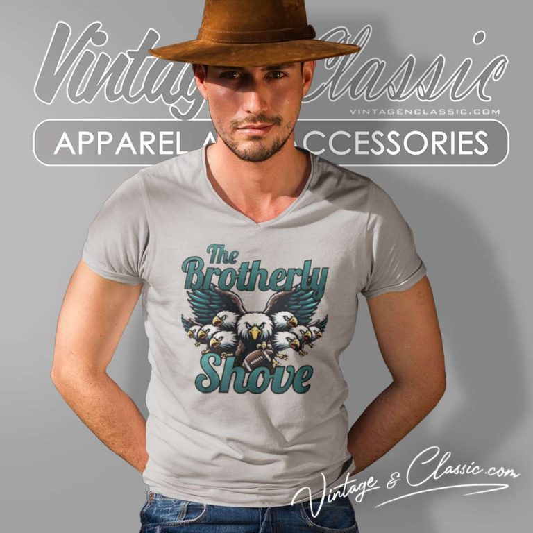 The Brotherly Shove Philadelphia Football V Neck TShirt The Brotherly Shove Philadelphia Football V Neck TShirt