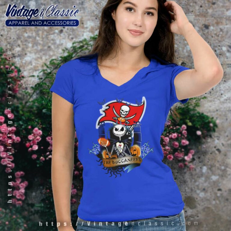 The Buccaneers Jack Skellington Halloween V Neck TShirt The Buccaneers Jack Skellington Halloween V Neck TShirt