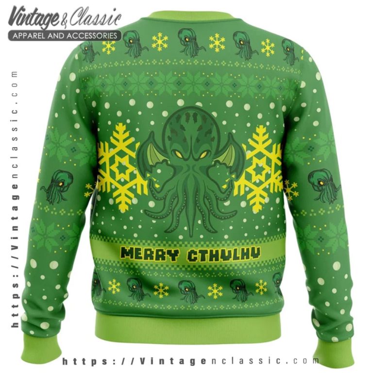 The Call Of Cthulhu Ugly Christmas Sweater Merry Cthulhu back Ugly Sweater The Call Of Cthulhu Ugly Christmas Sweater Merry Cthulhu back Ugly Sweater
