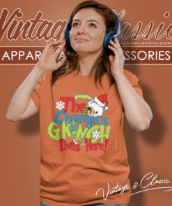 The Chargers Grinch Lives Here Christmas Women T Shirt