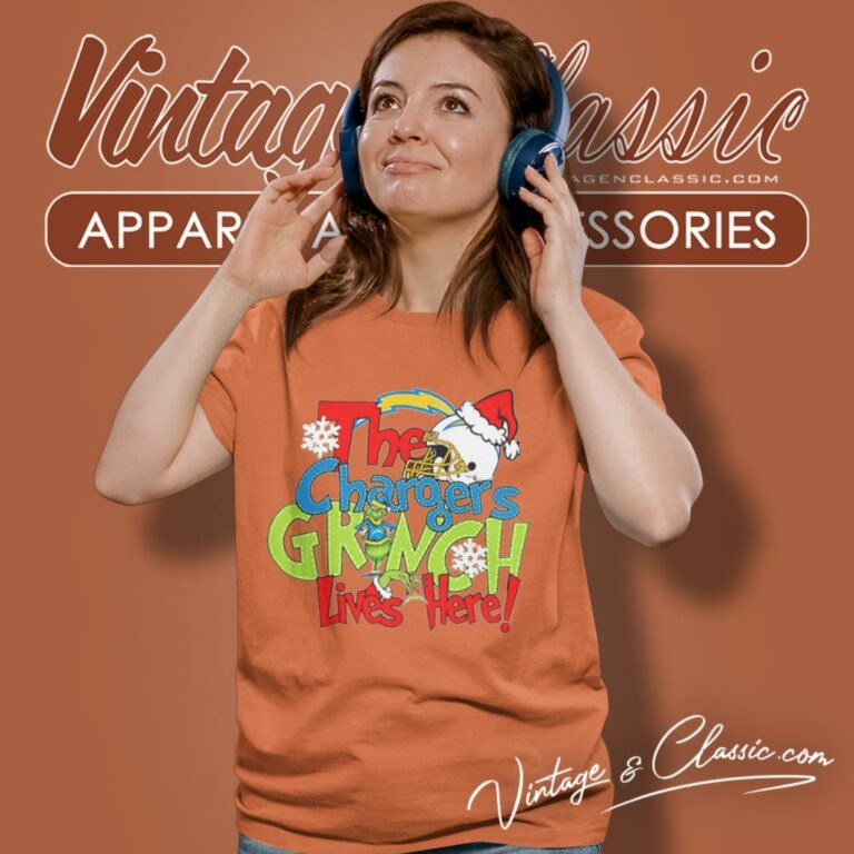 The Chargers Grinch Lives Here Christmas Women T Shirt The Chargers Grinch Lives Here Christmas Women T Shirt