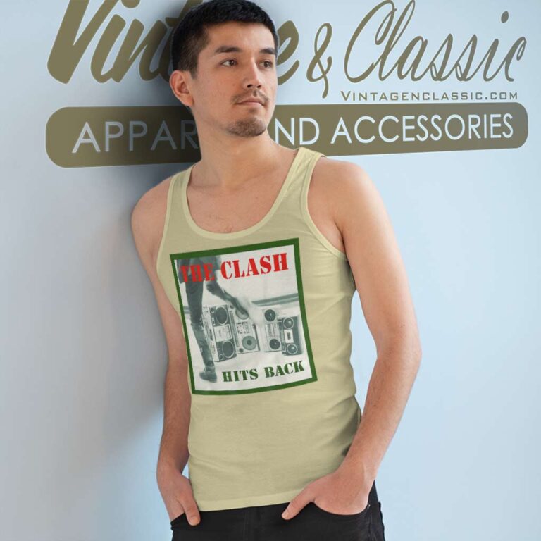 The Clash Album Cover Hits Back Tank Top Racerback The Clash Album Cover Hits Back Tank Top Racerback