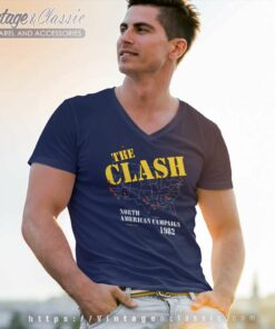 The Clash American Campaign 1982 V Neck TShirt