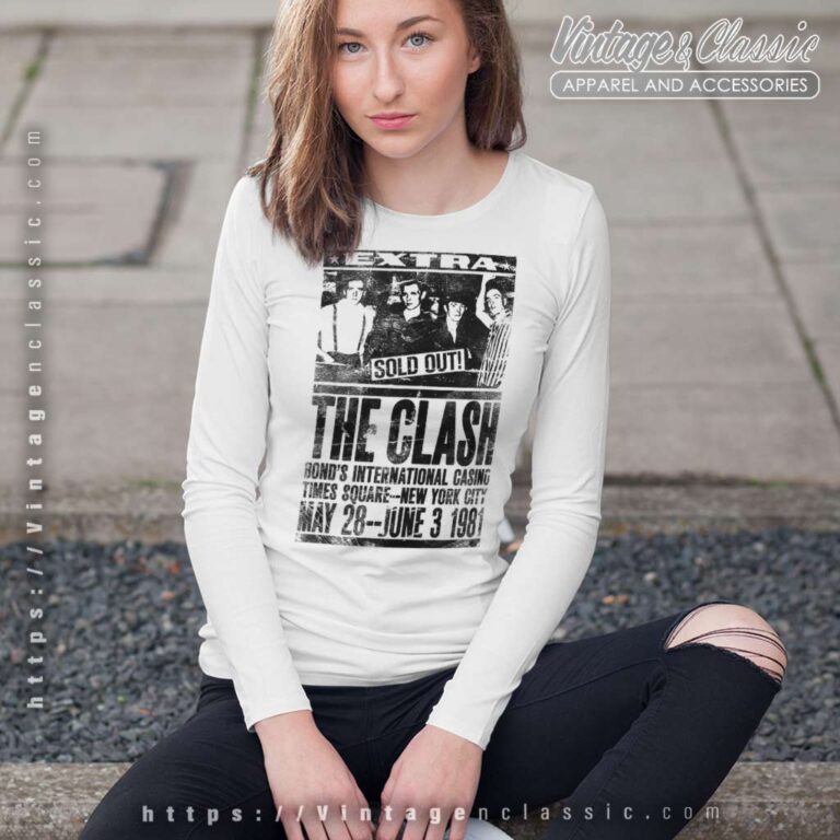 The Clash Bonds Flyer Poster Long Sleeve Tee The Clash Bonds Flyer Poster Long Sleeve Tee