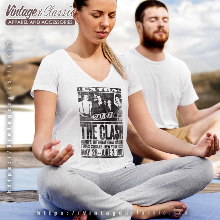 The Clash Bonds Flyer Poster V Neck TShirt The Clash Bonds Flyer Poster V Neck TShirt