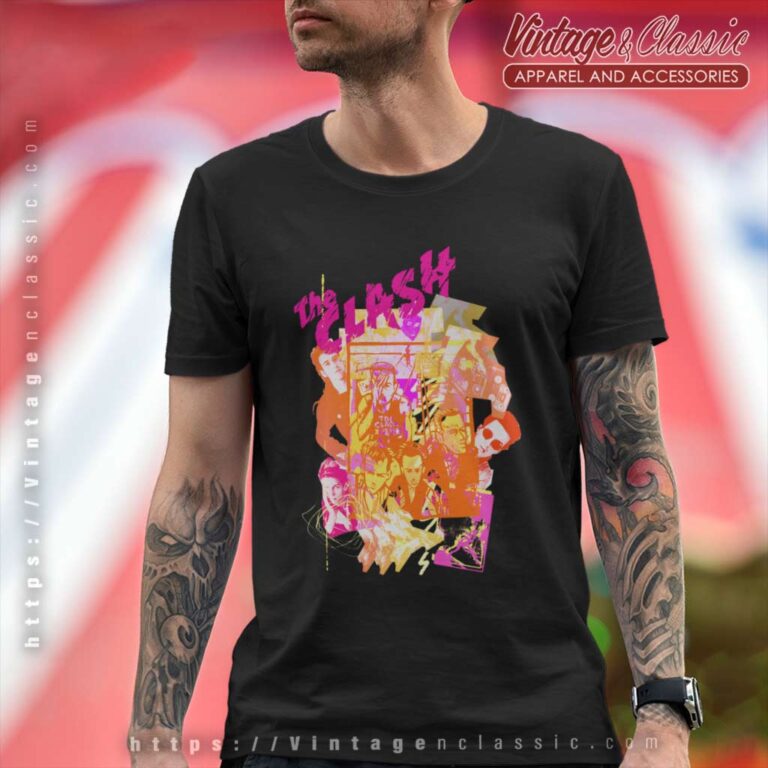 The Clash Collage Neon T Shirt The Clash Collage Neon T Shirt