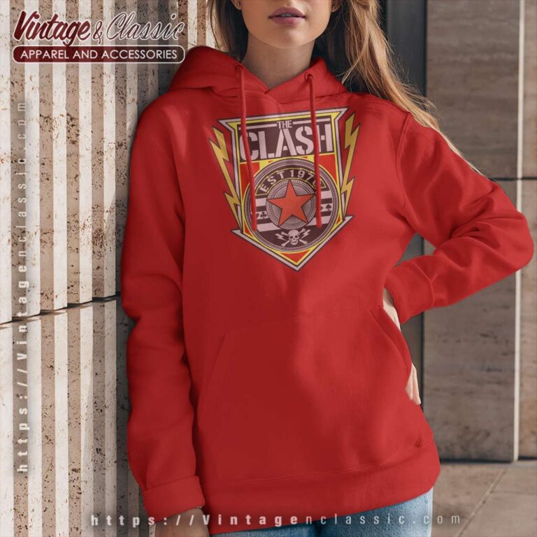 The Clash Est 1976 Shield Hoodie The Clash Est 1976 Shield Hoodie