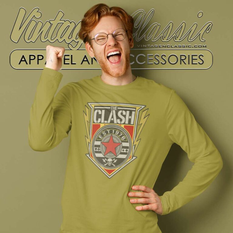 The Clash Est 1976 Shield Long Sleeve Tee The Clash Est 1976 Shield Long Sleeve Tee
