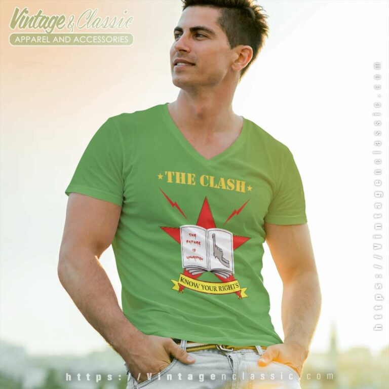 The Clash Know Your Rights V Neck TShirt The Clash Know Your Rights V Neck TShirt