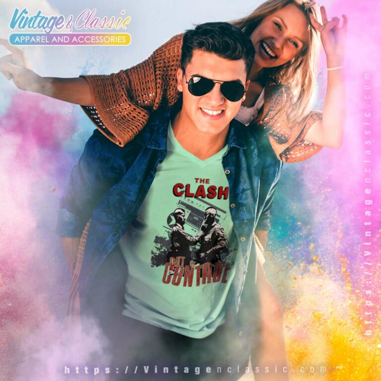 The Clash Out Of Control V Neck TShirt The Clash Out Of Control V Neck TShirt
