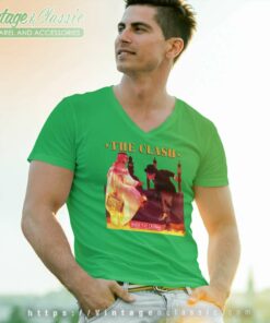 The Clash Rock The Casbah V Neck TShirt