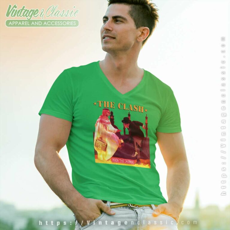 The Clash Rock The Casbah V Neck TShirt The Clash Rock The Casbah V Neck TShirt