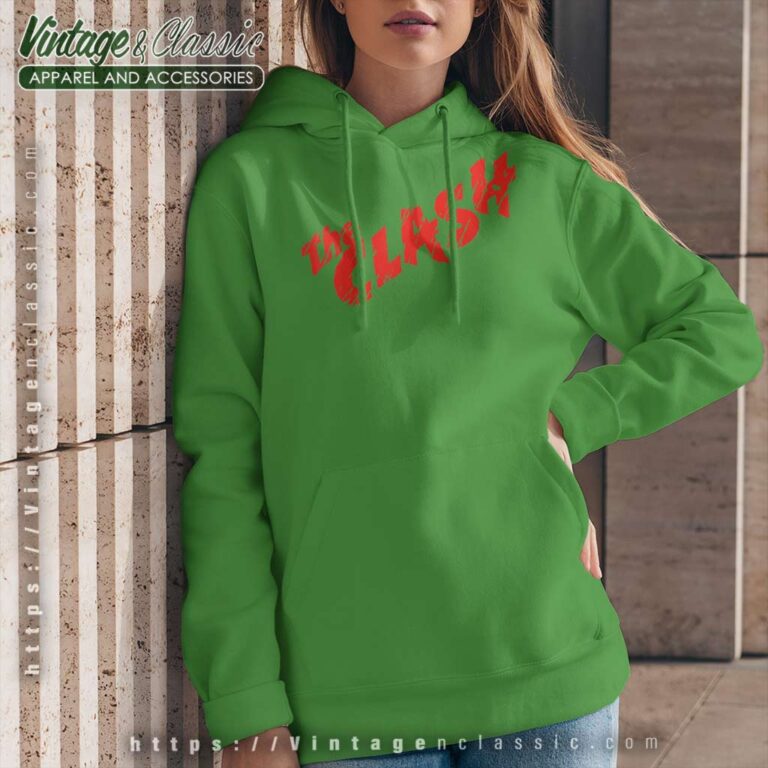 The Clash Scratched Red Logo Hoodie The Clash Scratched Red Logo Hoodie