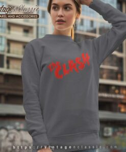The Clash Scratched Red Logo Sweatshirt
