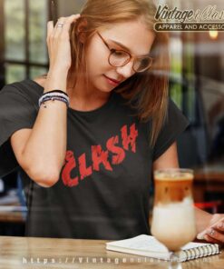 The Clash Scratched Red Logo Women TShirt