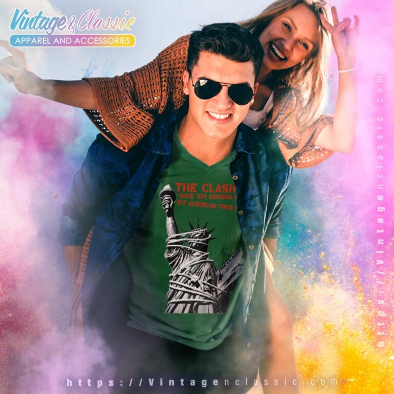 The Clash Shirt Give Em Enough Rope V Neck TShirt The Clash Shirt Give Em Enough Rope V Neck TShirt