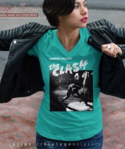 The Clash Shirt London Calling V Neck TShirt