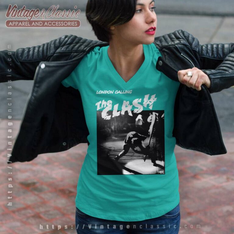 The Clash Shirt London Calling V Neck TShirt The Clash Shirt London Calling V Neck TShirt