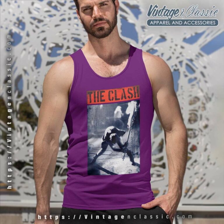 The Clash Smashig Guitar Tank Top Racerback The Clash Smashig Guitar Tank Top Racerback