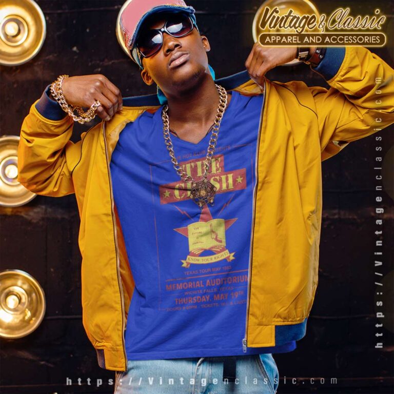 The Clash Texas Tour 83 V Neck TShirt 1 The Clash Texas Tour 83 V Neck TShirt 1